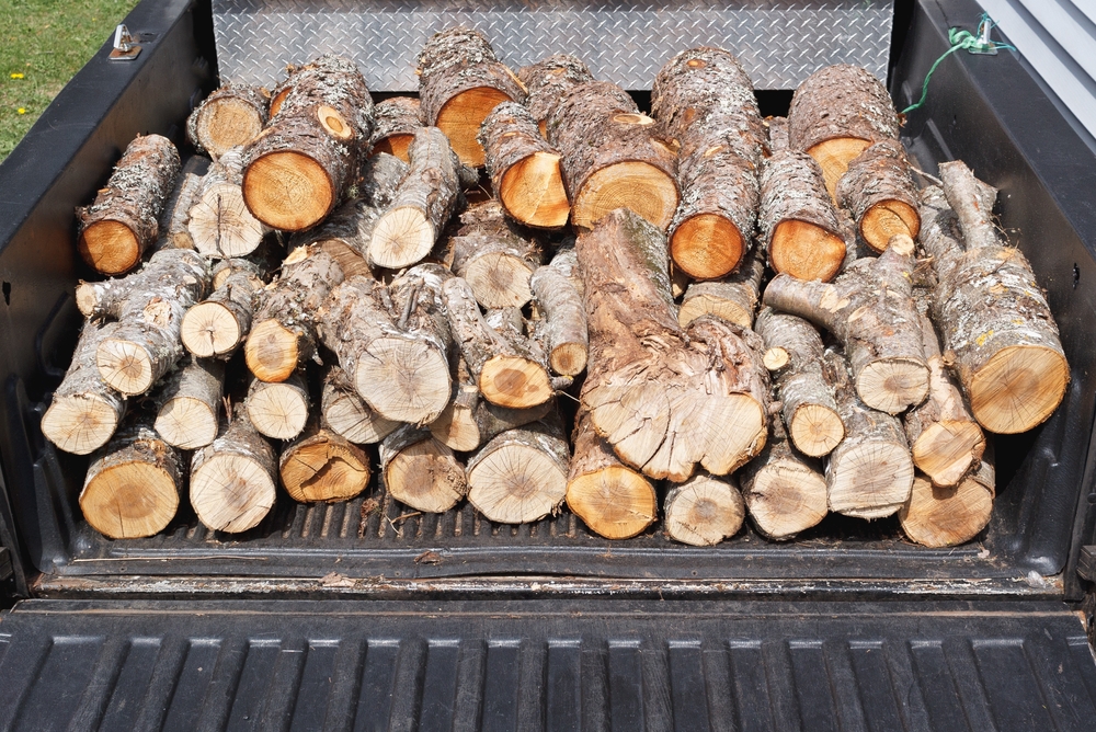 A,mix,of,hardwood,and,softwood,logs,on,pickup,truck